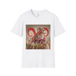 Aries Zodiac Cartoon Tshirt, Unisex Softstyle Tee, Fun Sassy Astrology Top, Gift for Astrology Lovers, Birthday Present for Aries